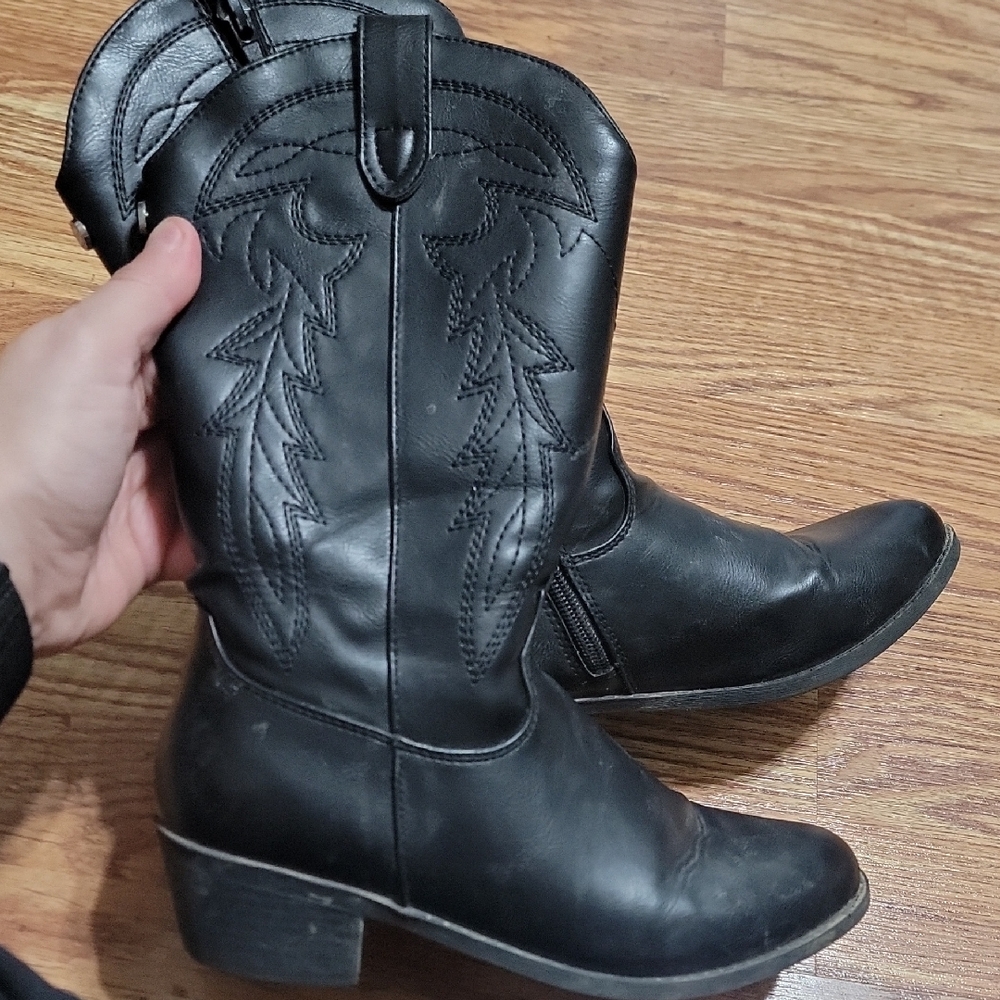 Madden Girl Kids Black Cowboy Boots